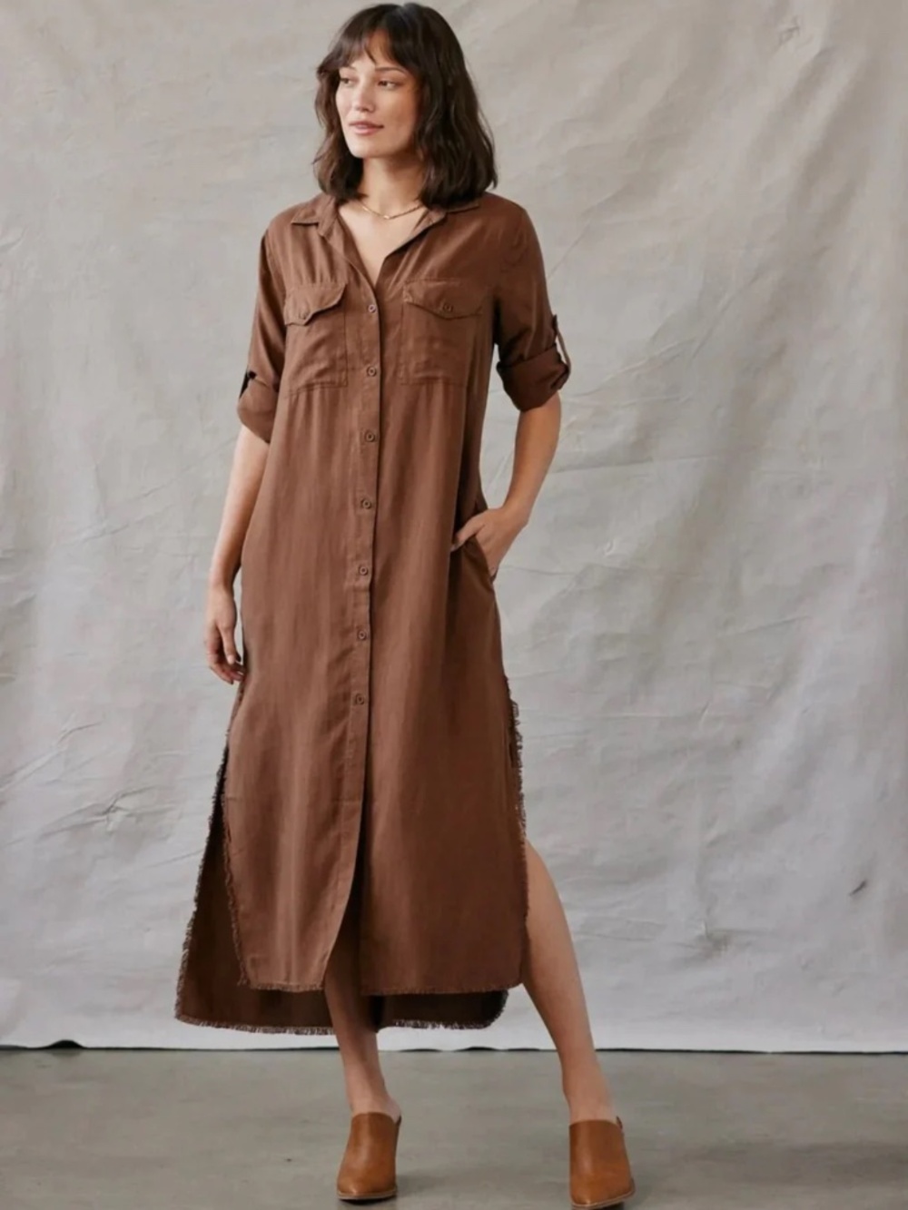 Bella Dahl brown maxi dress.